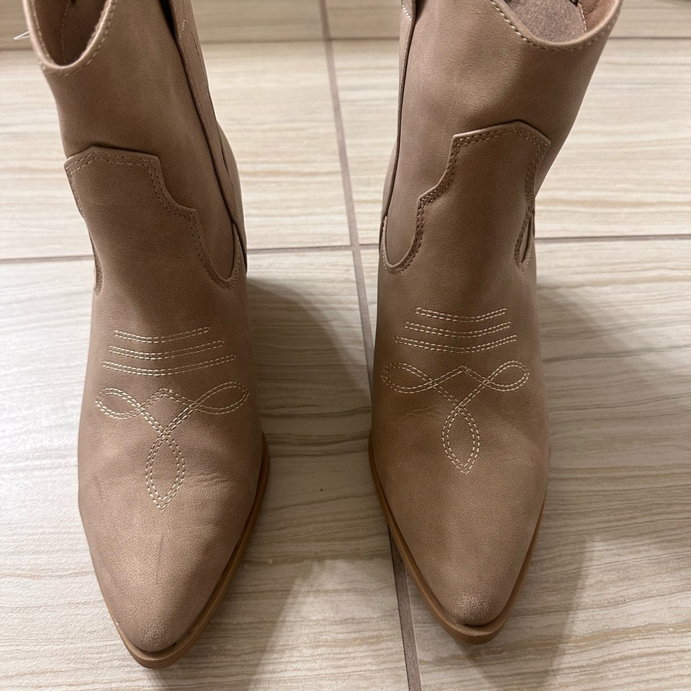 Rachel Zoe Beige Ankle Booties